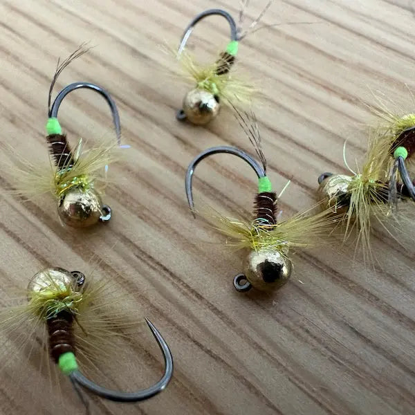 JMC Barbless Golden Green Tag Jig Nymph