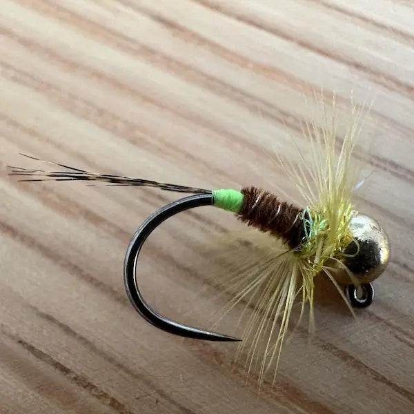 JMC Barbless Golden Green Tag Jig Nymph