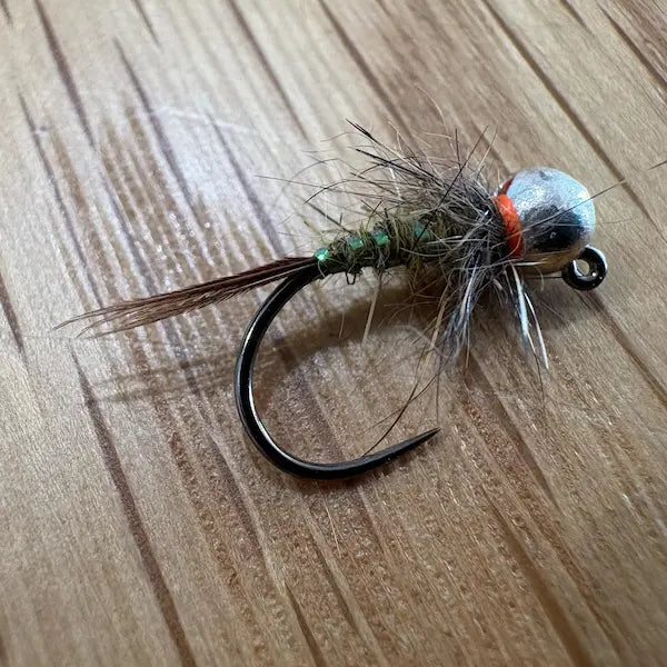 JMC Barbless Flashy Olive Scruffy Jig Nymph