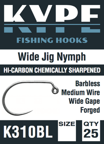 Kype K310BL Wide Jig Nymph Fly Hooks