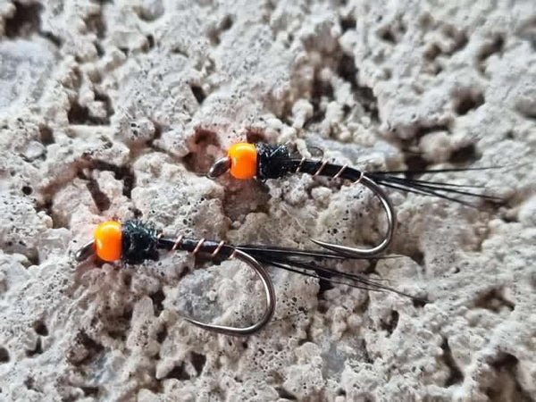 Rivulet Fly Fishing- Orange Bead Black Nymph